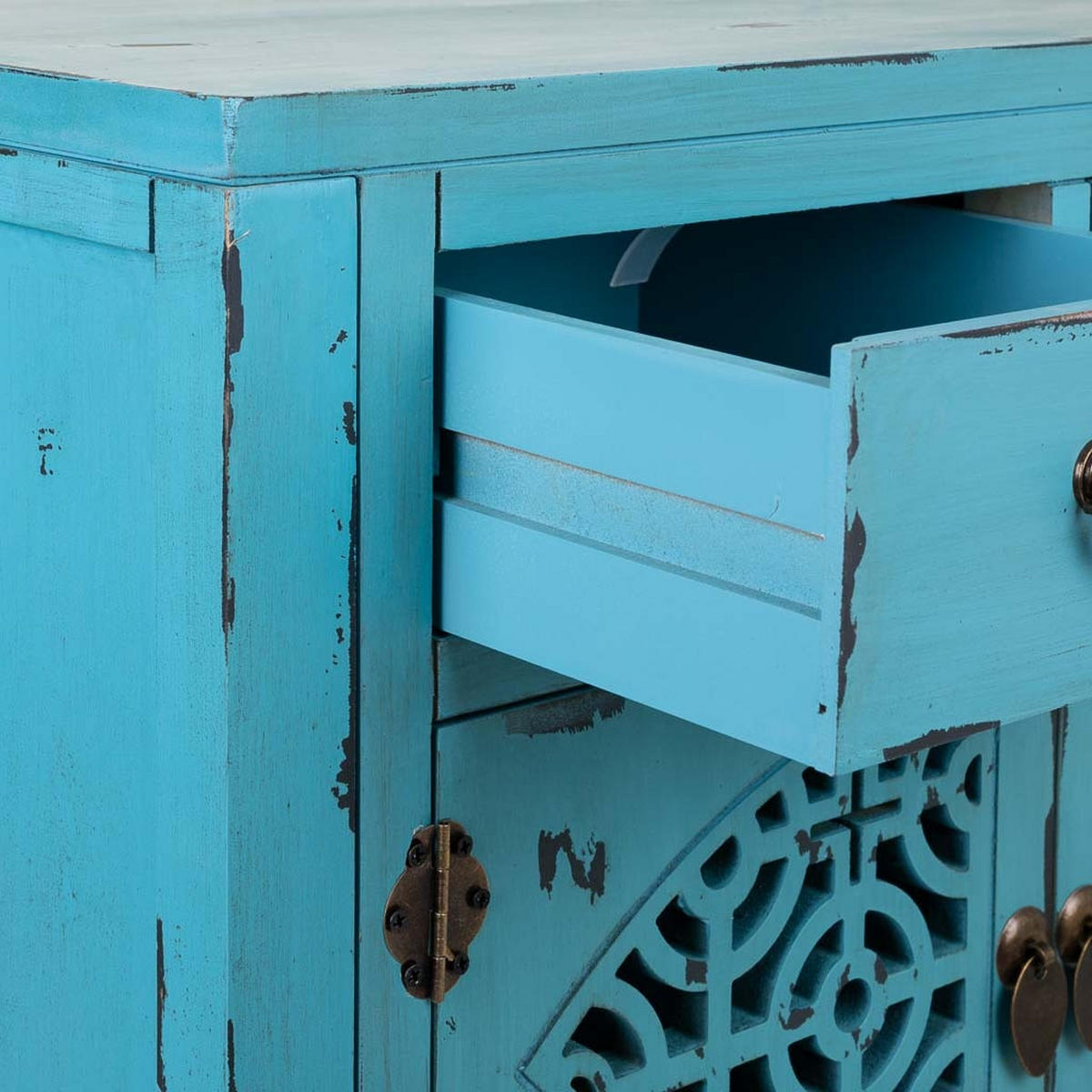 KONSOLE aus Holz 120x40x102 cm - Blau, Holz (40/120/102cm) - Wanderlust
