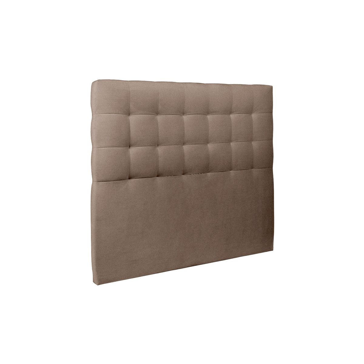 KOPFTEIL gepolstert - Gesteppt – taupefarbener Samtstoff - 200 cm - Taupe/Beige, Karton/Holz (200/120/10cm) - Sommeil de Plomb