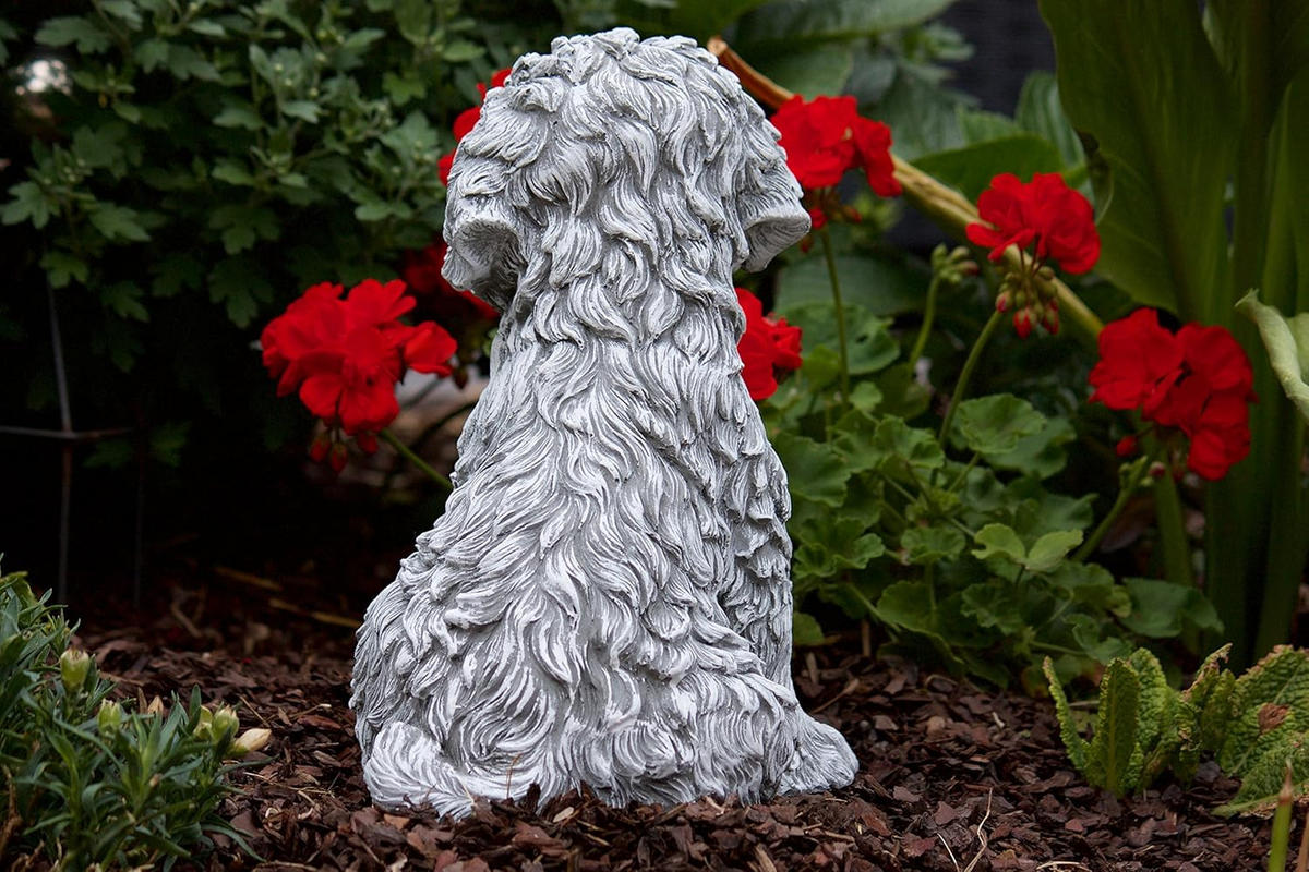 STEINFIGUR Hund Shih Tzu frostfest massiver Steinguss - Grau, Stein (20/30/21cm) - stoneandstyle