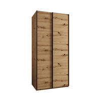 SCHWEBETÜRENSCHRANK 245,5/100/64 2-türig - Schwarz/Eiche Artisan, Holz/Metall (100/245/64cm) - Abiks Möbel