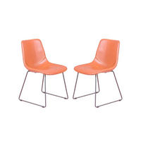 STÜHL-SET 2 Stück Kunstleder, Leder Orange - Orange, Textil (49/82/52cm) - Nest Dream
