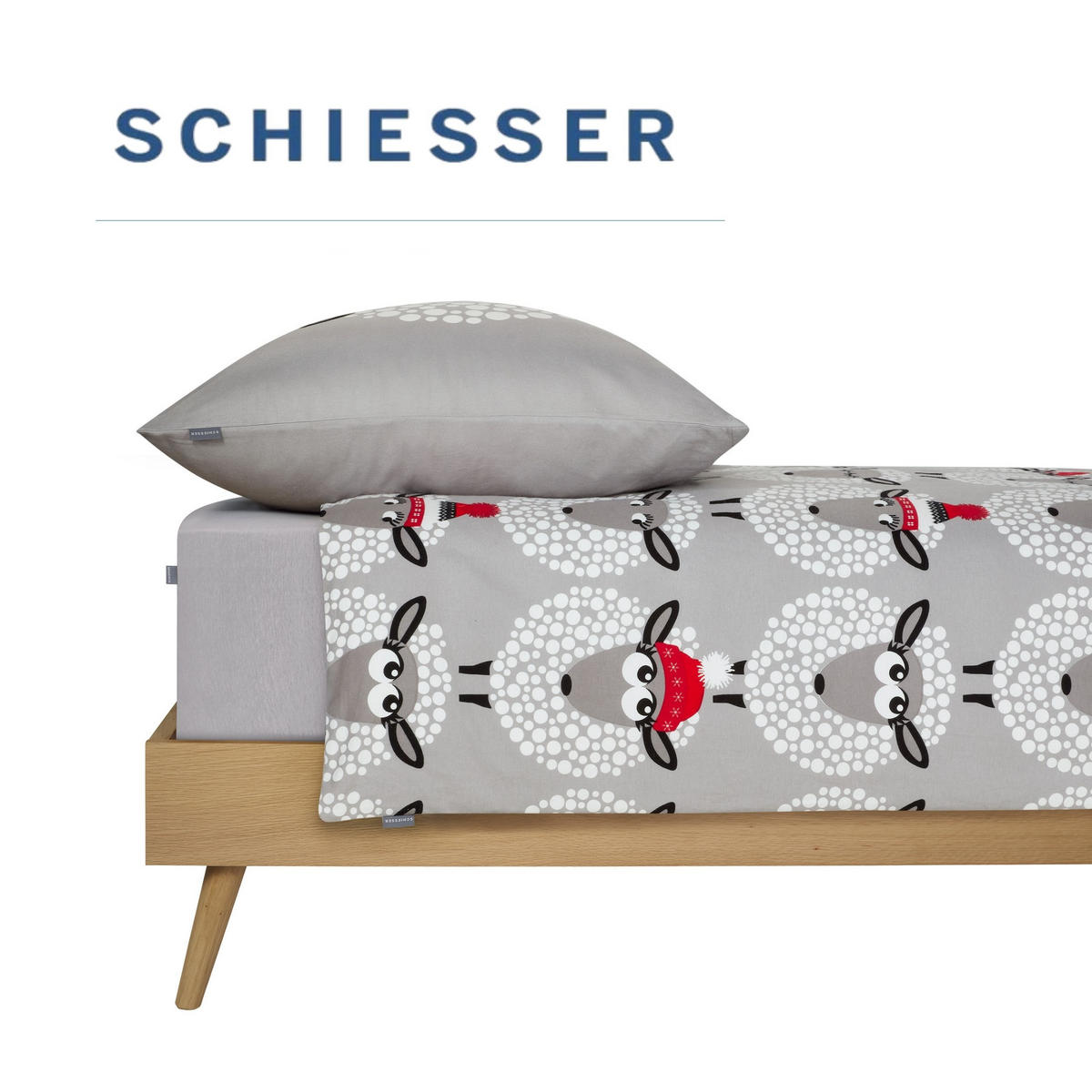 BETTWÄSCHESET Sippa - Feinbiber - 2-teilig - 135 x 200 cm - Grau - Grau, Textil (135/200cm) - SCHIESSER