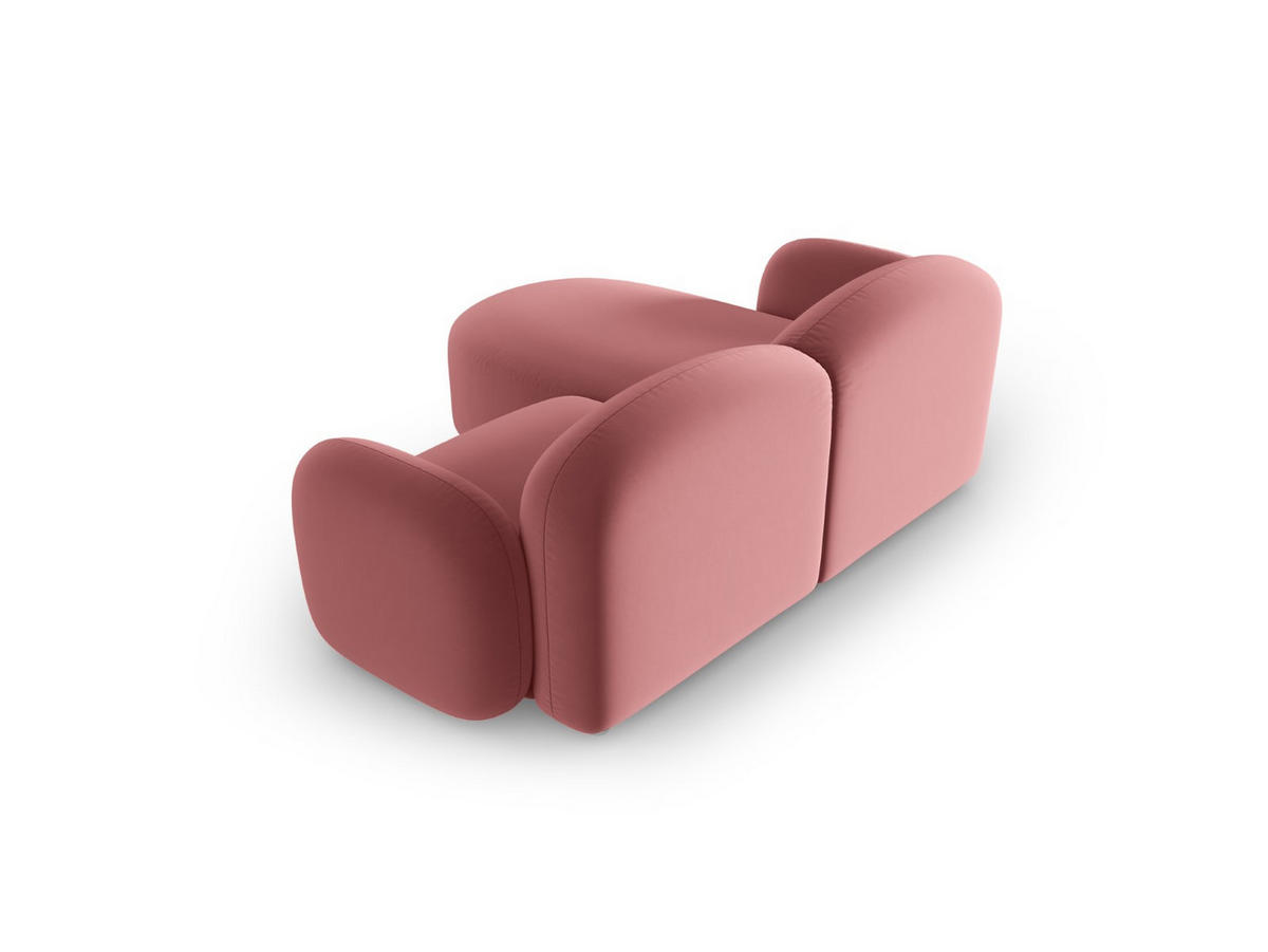 ECKSOFA rechts Blair aus Samt lachs 3 Sitzplätze - Pink, Textil (155/194cm) - Micadoni