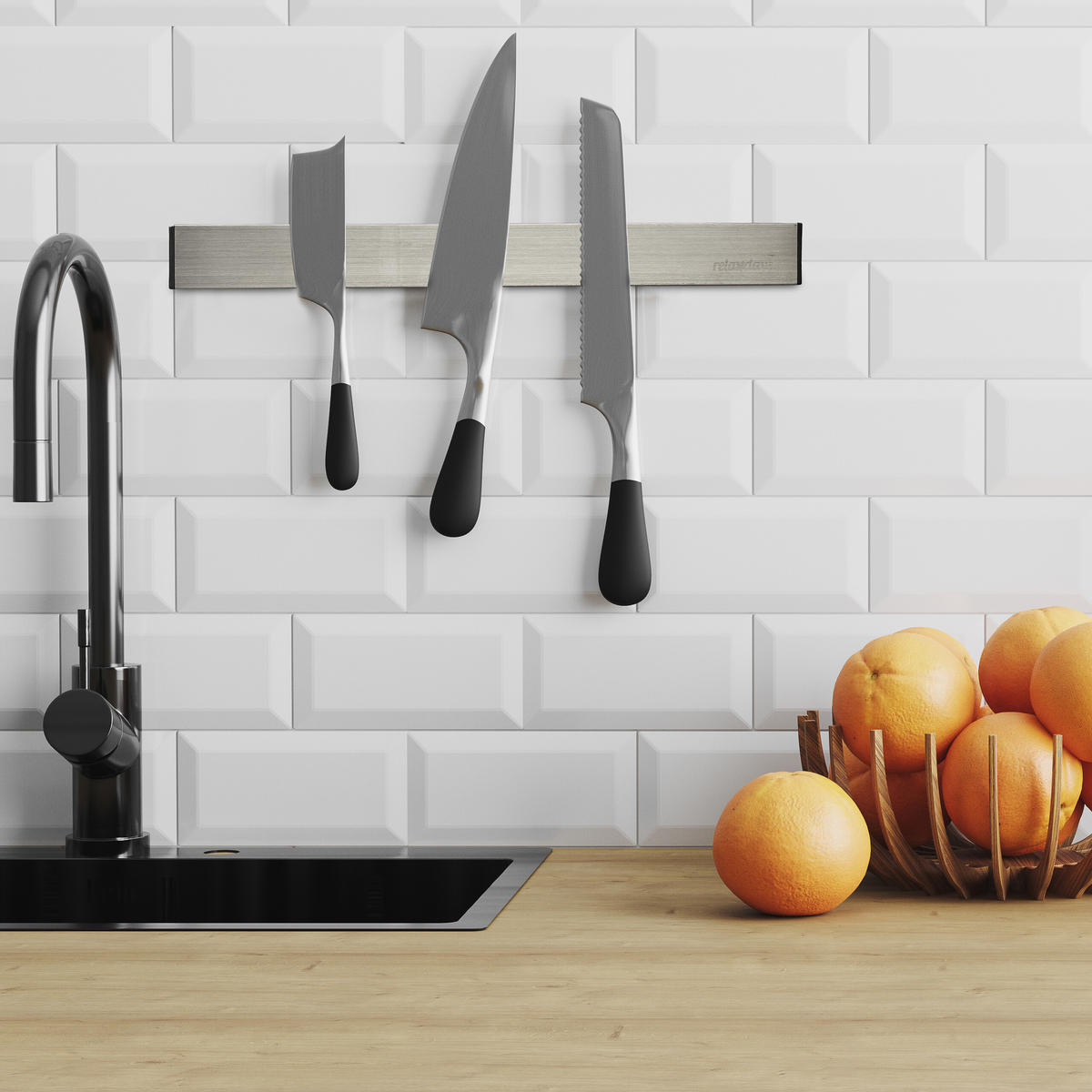 MAGNETLEISTE - Silberfarben, Kunststoff/Metall (30/4/1cm) - Relaxdays