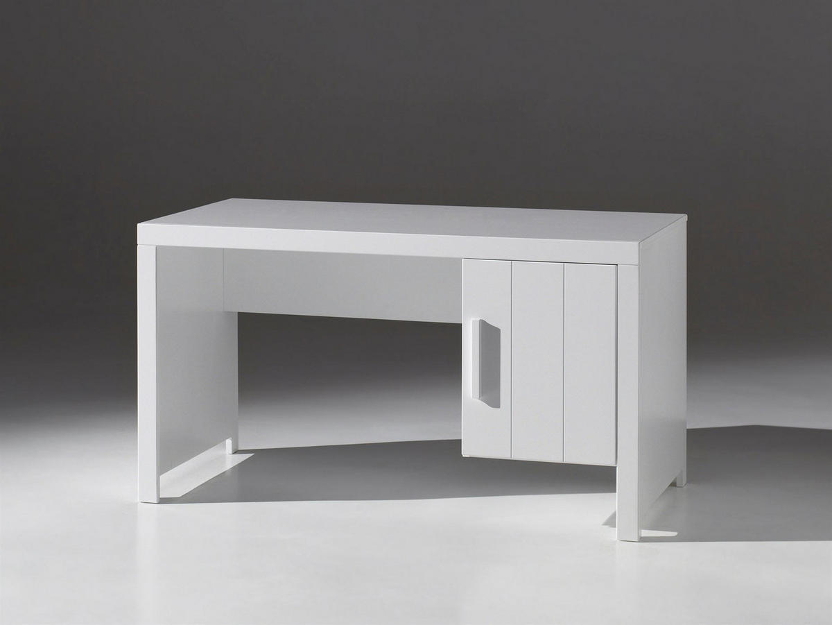 SCHREIBTISCH Karalynn 137x72x76 aus MDF in Weiß - Weiß, Holzwerkstoff (137/72/76cm) - 58aufmkessel
