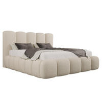POLSTERBETT TEDDY 120x200 cm in Beige mit Metalllattenrost, Bettkasten, gepolstertes Kopfteil Bouclé-Stoff - Beige, Holz/Textil (120/200cm) - EMLAR Home