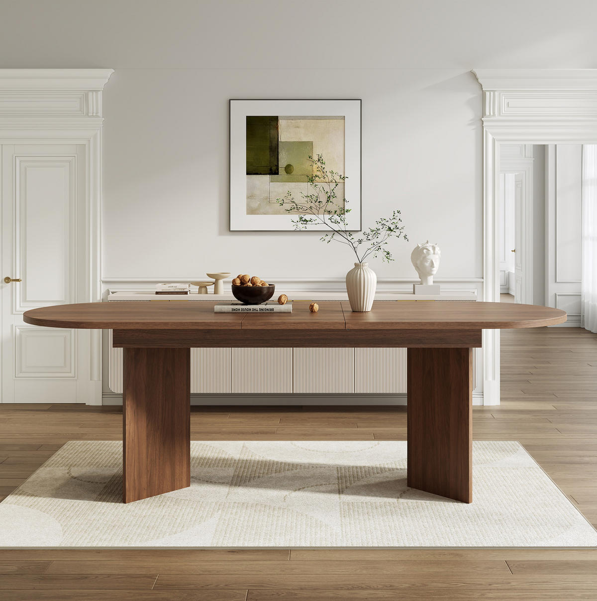 ESSTISCH 160/200 x 90 cm ausziehbar mit abgerundeten Ecken, 18 mm MDF-Tischplatte, Nussbaum - Walnussfarben, Holzwerkstoff (200/90/75cm) - Redom