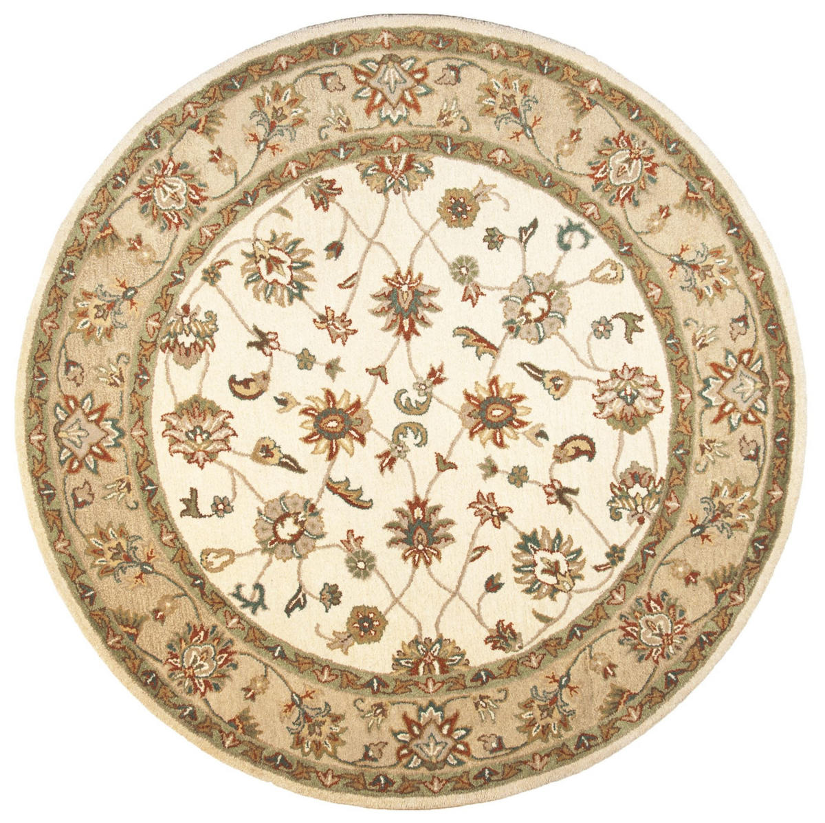 HANDTUFTTEPPICH Royal Ziegler 190x190 cm - Creme, Textil (190/190cm) - THEKO