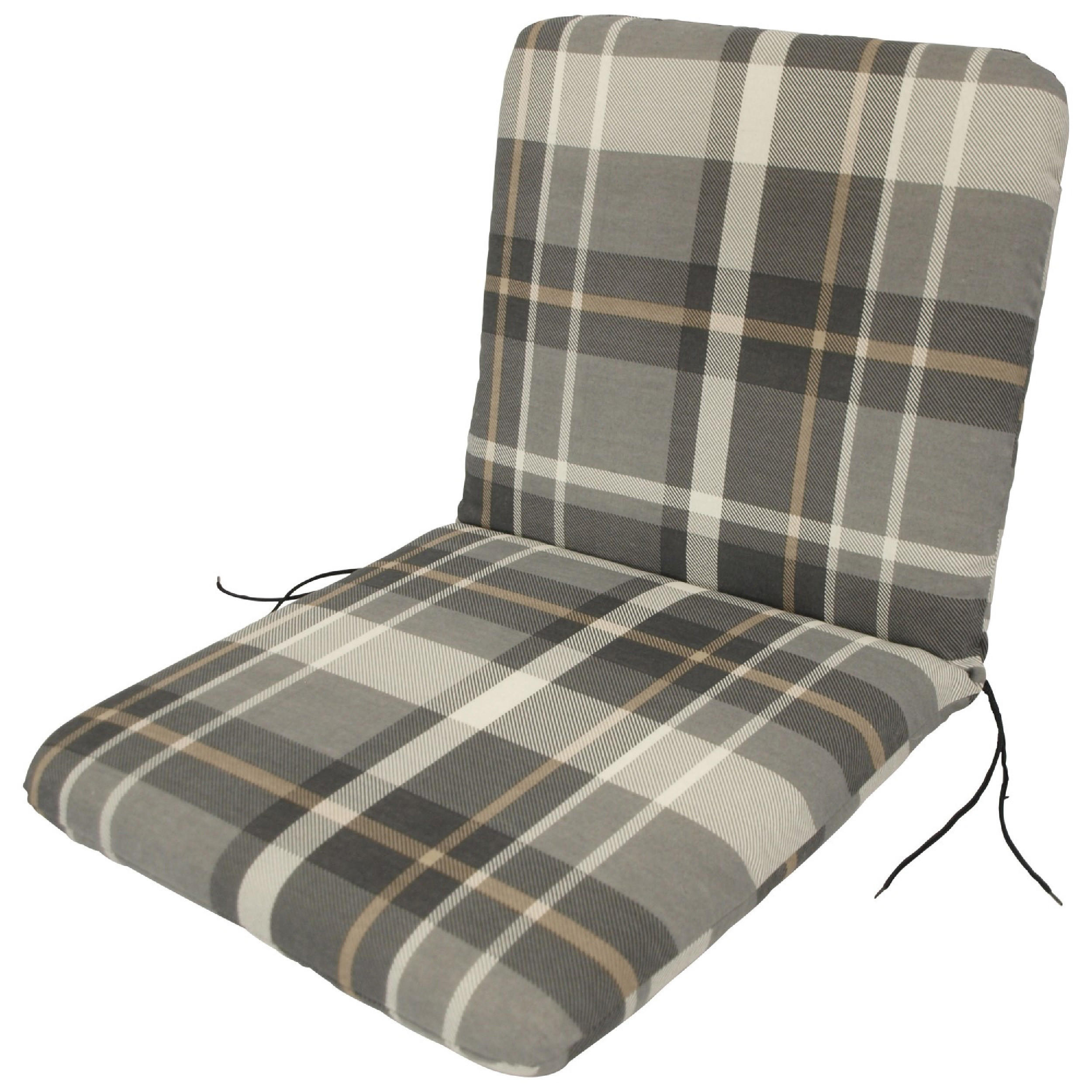 SESSELAUFLAGE Stevenange 45x88cm, grau/beige kariert - Grau, Textil (45/7/88cm) - TPFGarden