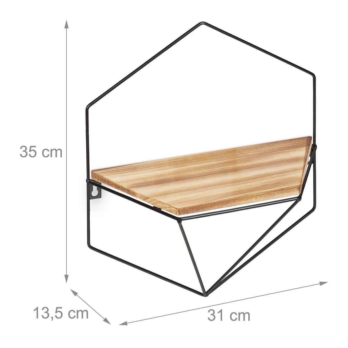 WANDREGAL - Multicolor, Holzwerkstoff/Metall (31/35/13.5cm) - Relaxdays