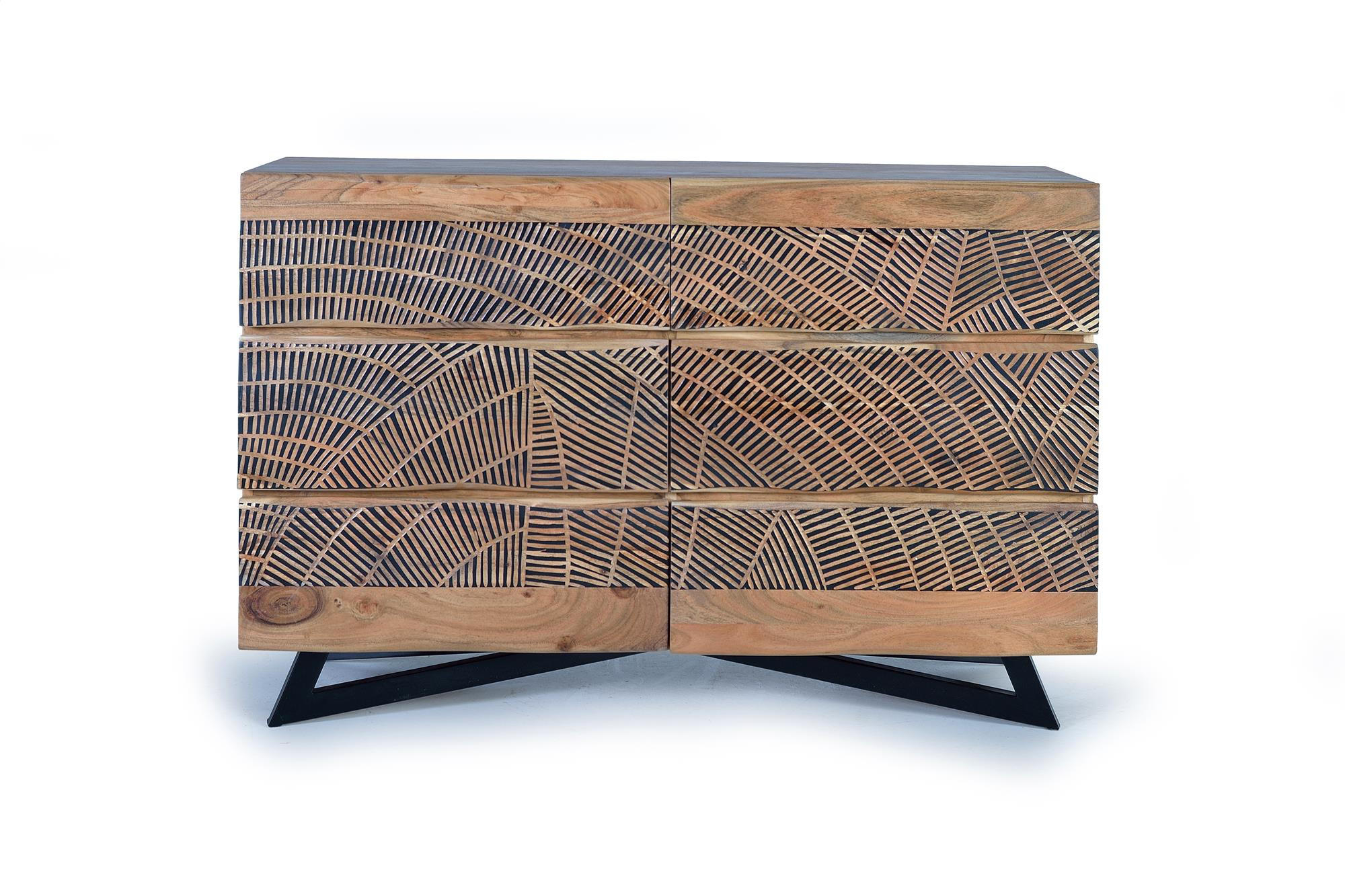 KOMMODE aus Akazienholz und Metallbeinen - Braun, Holz (125/86/40cm) - Giner y Colomer
