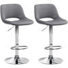 BARHOCKER 2er Set Samt dunkelgrau - Chromfarben/Dunkelgrau, Textil/Metall (42/86/46cm) - CLP