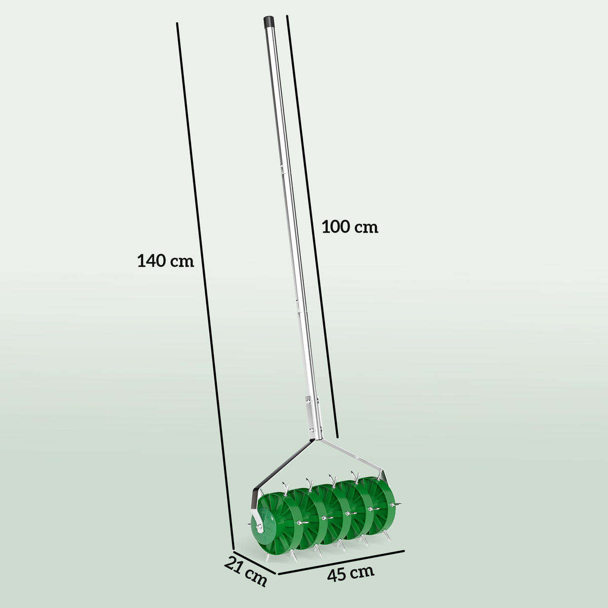 RASENLÜFTER AERIFIZIERER DE-10045 Dunkelgrün - Grün, Metall (21/140/45cm) - ComfortXL