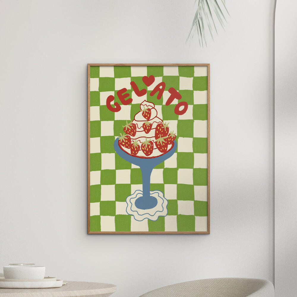 POSTER Studio Dolci - Gelato - Grün, Papier (50/70/0.1cm) - Poster&Frame