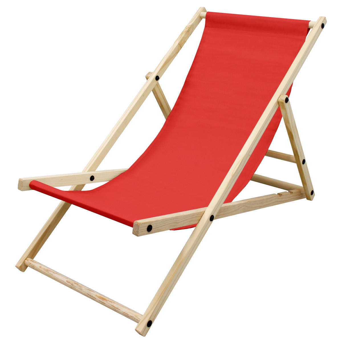 LIEGESTUHL samt Rot - Rot, Holz (52/83/117cm) - ECD-Germany