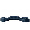 LOUNGEGARNITUR 3 2 1 Gartenmöbel, MALIBU Stoff Odyssey Marineblau - Dunkelblau, Holz - Kaiser Möbel