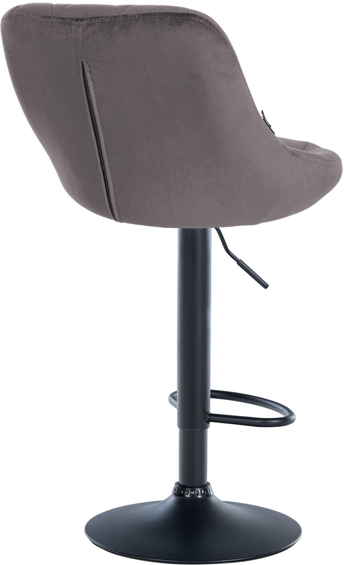 BARHOCKER 2er Set Samt grau - Schwarz/Grau, Textil/Metall (46/83/49cm) - CLP