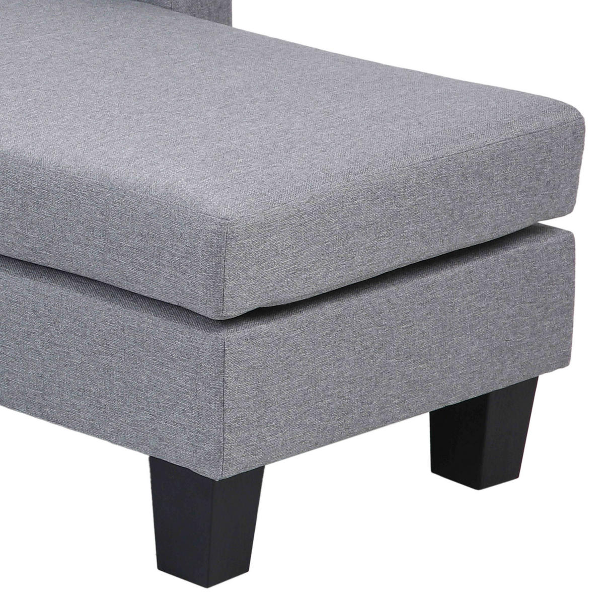 SOFA 3-Sitzer, Grau - Grau, Textil (128/85/192cm) - Oviala