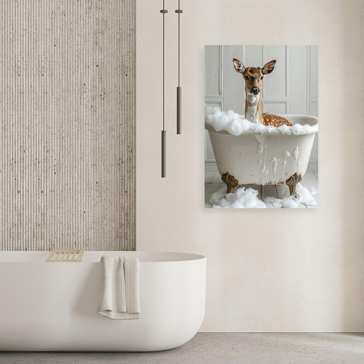 LEINWANDBILD Tiere 80x120cm - Weiß, Textil (80/120cm) - Feeby