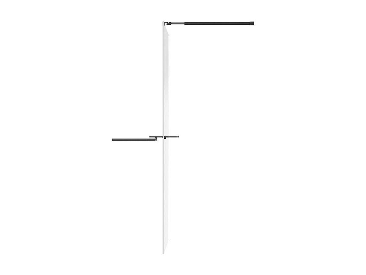 DUSCHWAND für begehbare Duschen Nebel mit Handtuchhalter & Ablagen - 120 x 200 cm - Schwarz matt - POMARO - Schwarz, Metall (120/200cm) - Vente-Unique