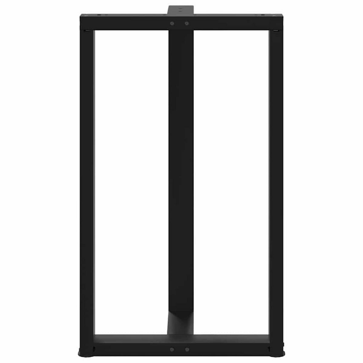 BARTISCHBEIN Liegen Füße 60/35/101 cm Schwarz Stahl - Schwarz, Metall (35/101/60cm) - vidaXL