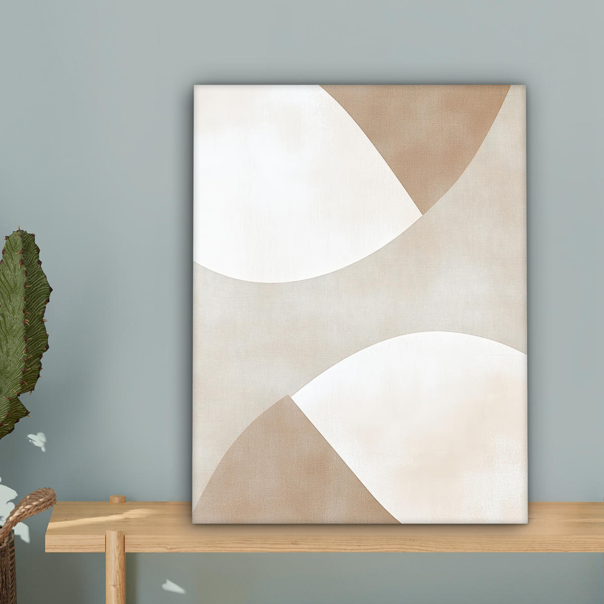 LEINWANDBILD Braun - Japandi - Abstrakt 30x40 cm - Sandfarben, Textil (30/40cm) - MuchoWow