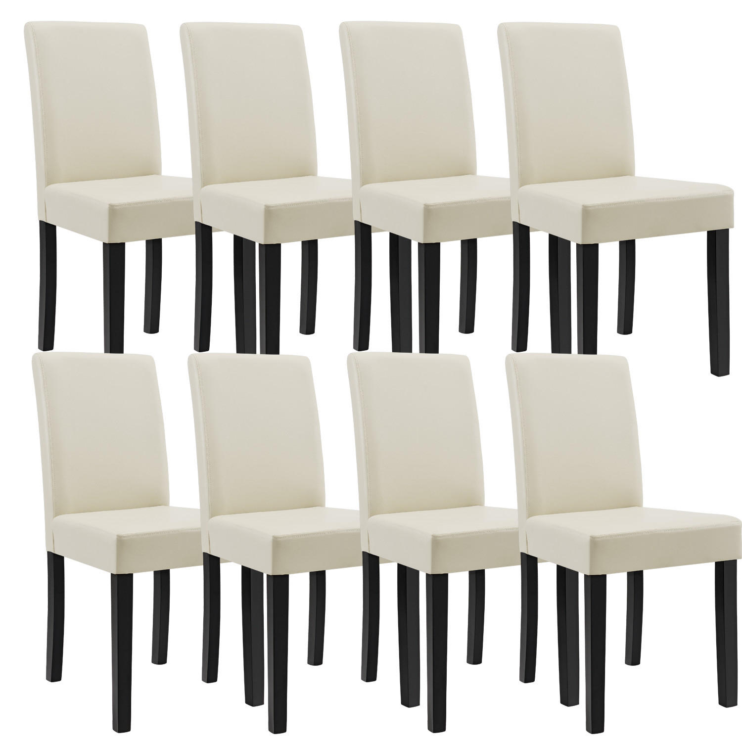 [en.casa] Polsterstühle Creme 42x90x48 cm
