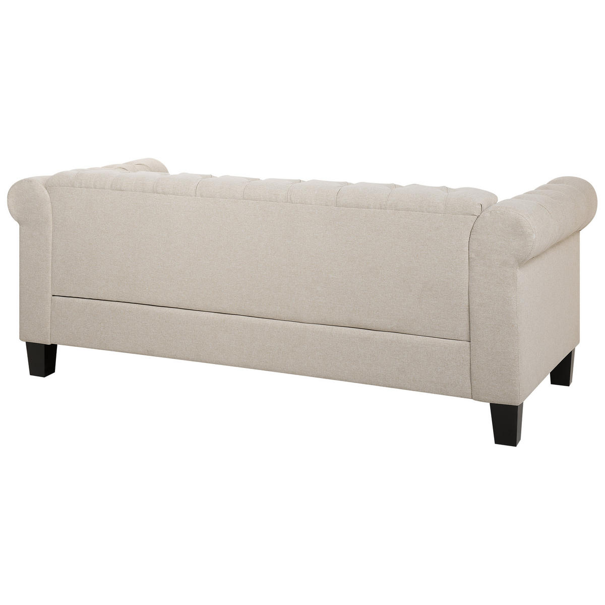 3-SITZER-SOFA Polsterbezug Beige Chesterfield - Beige, Textil (208/78/88cm) - Beliani