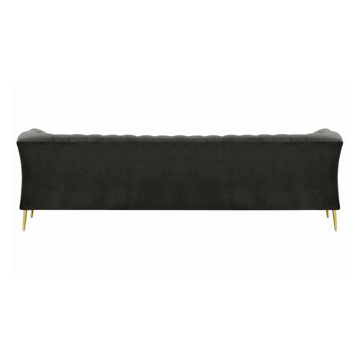 DREISITZER-SOFA Chesterfield Modern-Velluto 19 - Dunkelgrau, Holz/Textil (248/74/80cm)