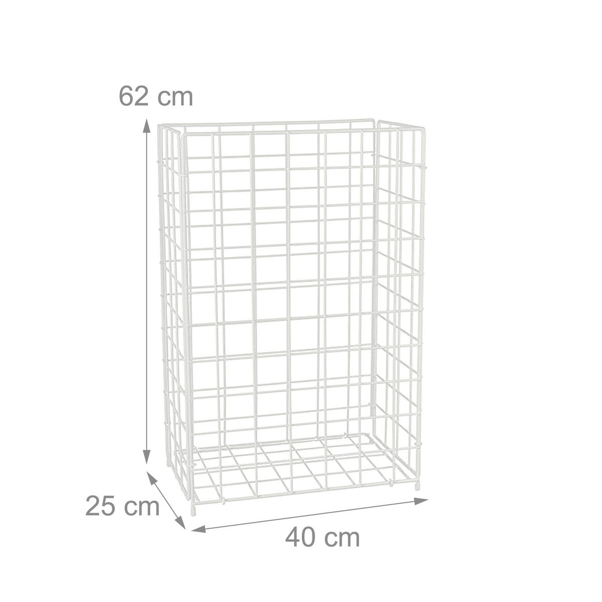 PAPIERKORB - Weiß, Metall (40/62/25cm) - Relaxdays