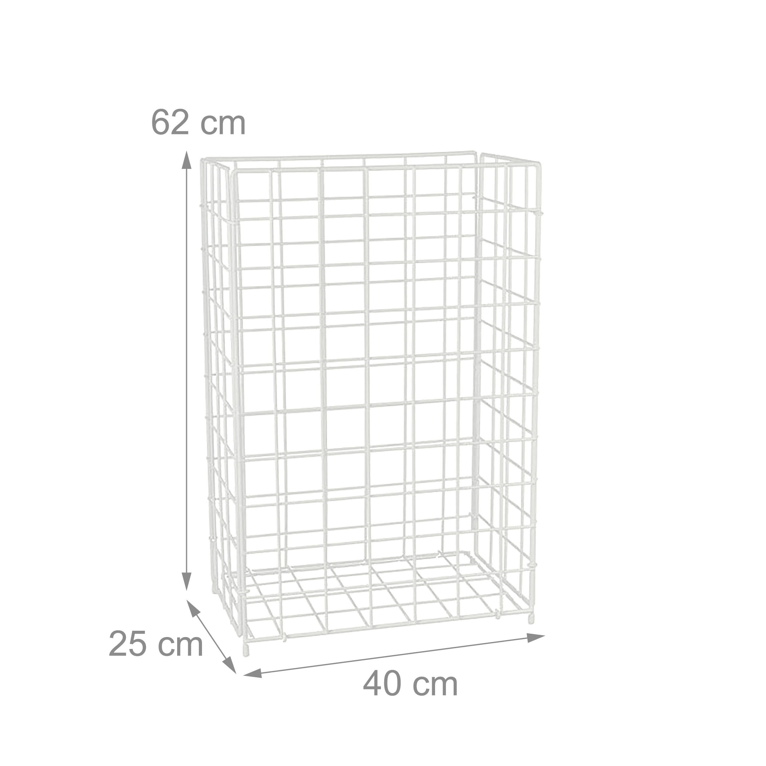 Thumbnail - Relaxdays Papierkorb, Weiß, Metall, 40x62x25 cm, Küchen, Küchenausstattung, Mülleimer