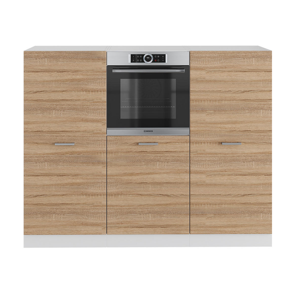 KÜCHENBLOCK R-Line Sonoma/Weiß 180 cm ohne AP - Weiß/Sonoma Eiche, Holzwerkstoff (180/81.6/46cm) - Vicco
