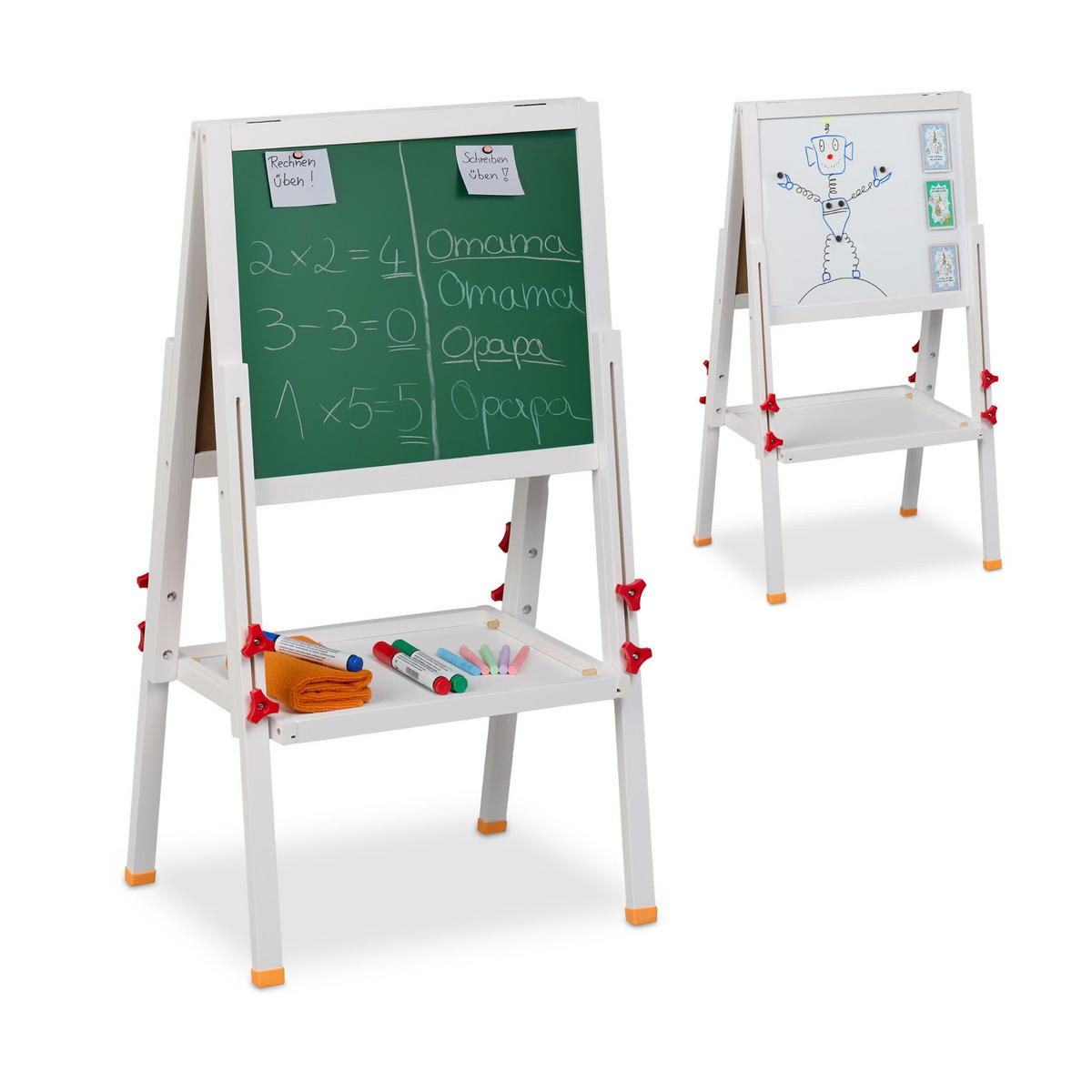 KINDERSTANDTAFEL - Weiß, Holz/Holzwerkstoff (45/104/42cm) - Relaxdays