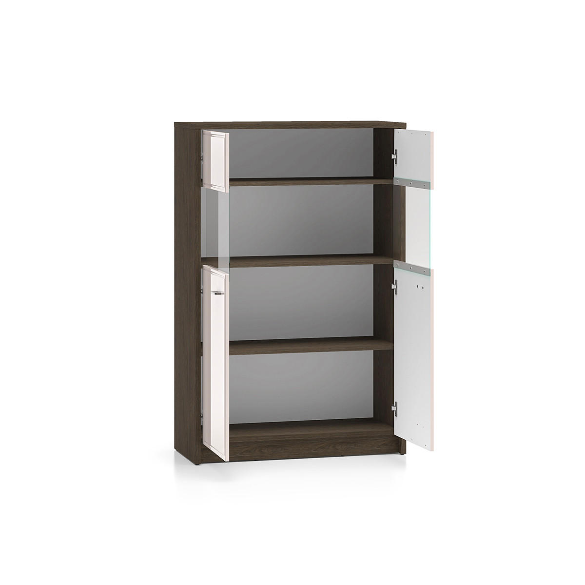 VITRÍNA Kaius Kašmír a tmavé dřevo - béžová, kompozitní dřevo (91.6/140.5/40cm) - Petits-meubles