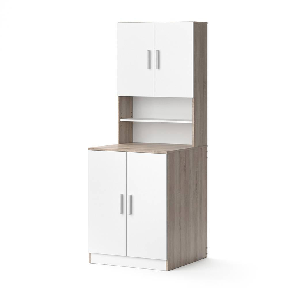 WASCHMASCHINENSCHRANK Liana Beton 70.5 x 190.5 cm - Weiß/Grau, Holzwerkstoff (70.5/190.5/70cm) - Vicco