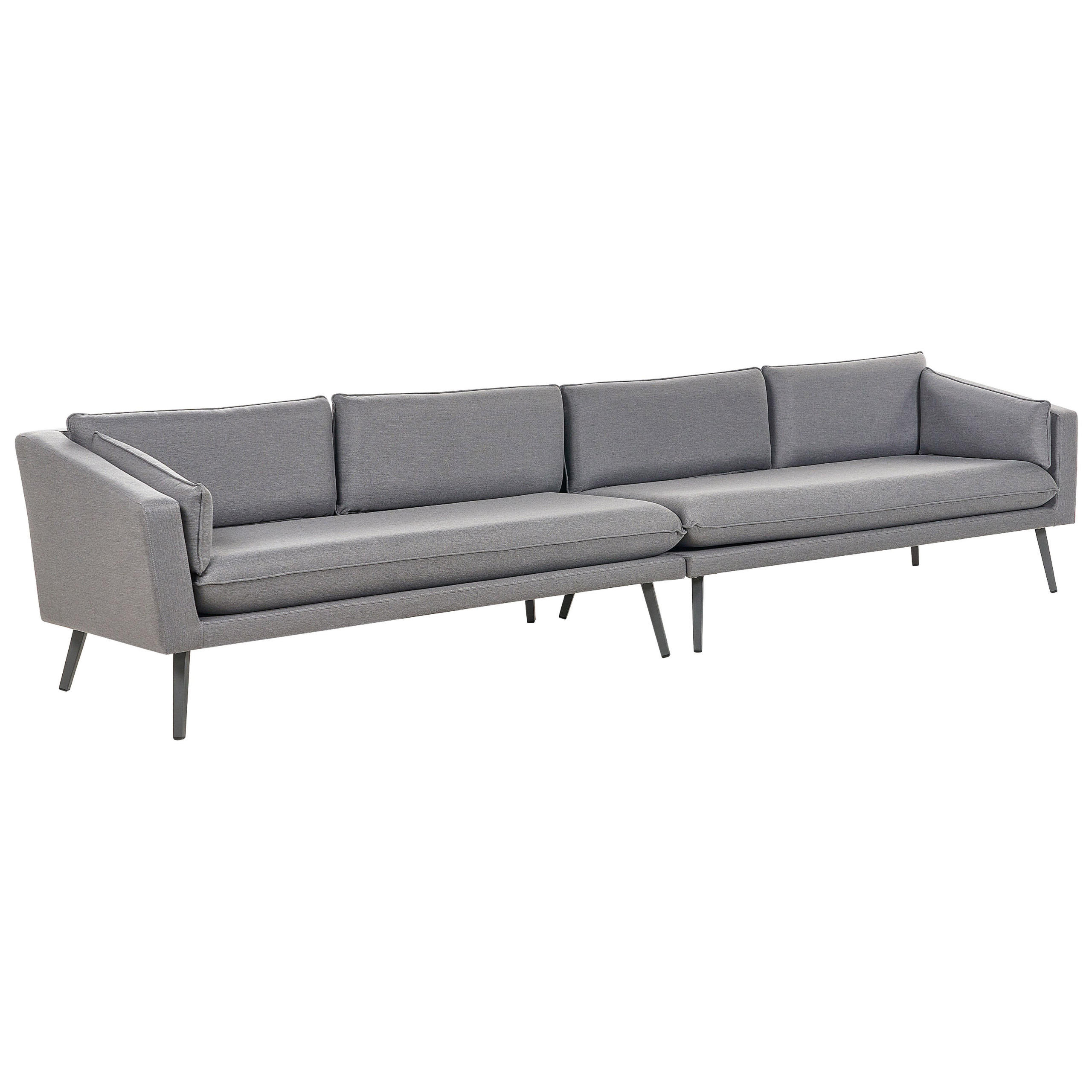 GARTENSOFA 4-Sitzer grau modular Loretello - Grau, Textil (320/70/76cm) - Beliani