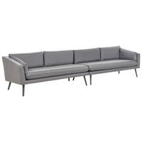 GARTENSOFA 4-Sitzer grau modular Loretello - Grau, Textil (320/70/76cm) - Beliani