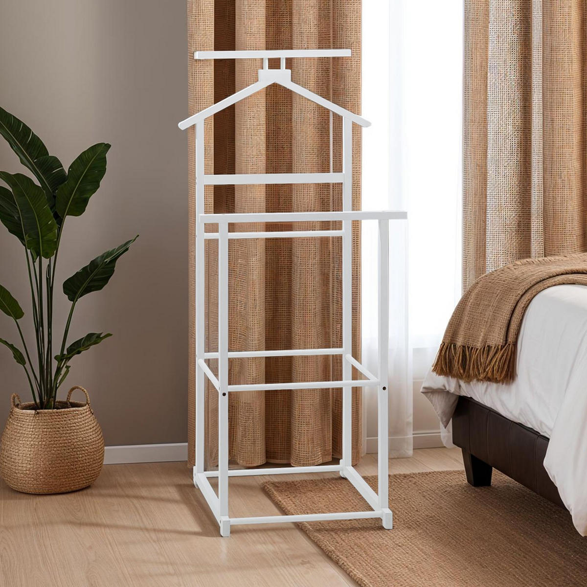 HERRENDIENER KANNA - Weiß, Holz (49/109/40cm) - IDIMEX