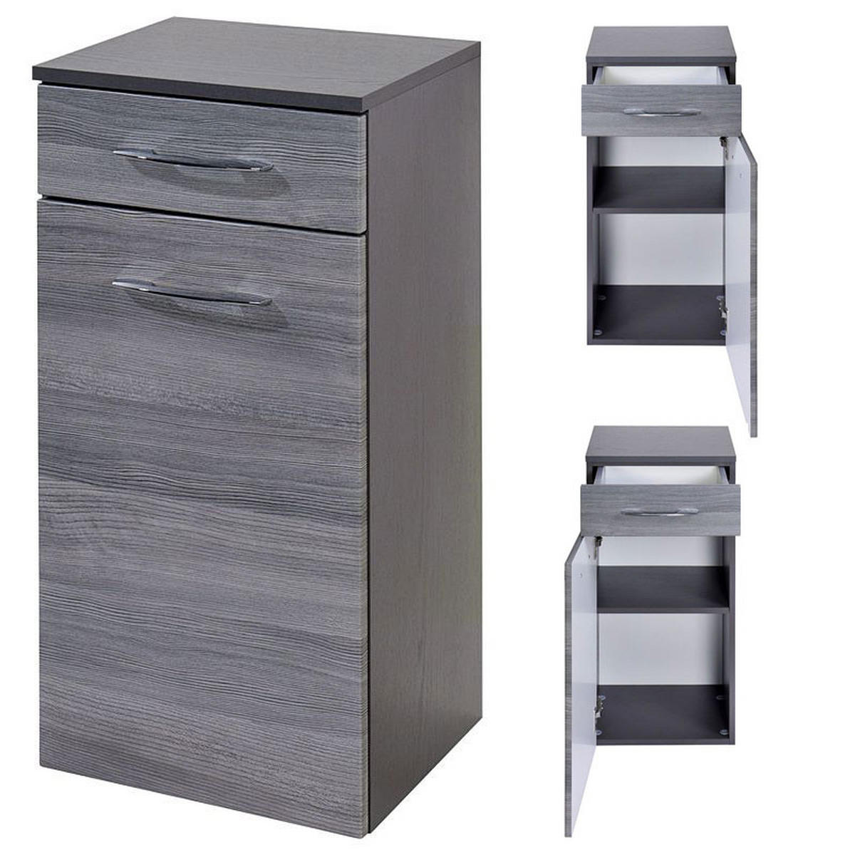 BADMÖBEL-SET 6-TLG. Florido-03 - Grau, Holzwerkstoff (210/200/47cm) - Lomado