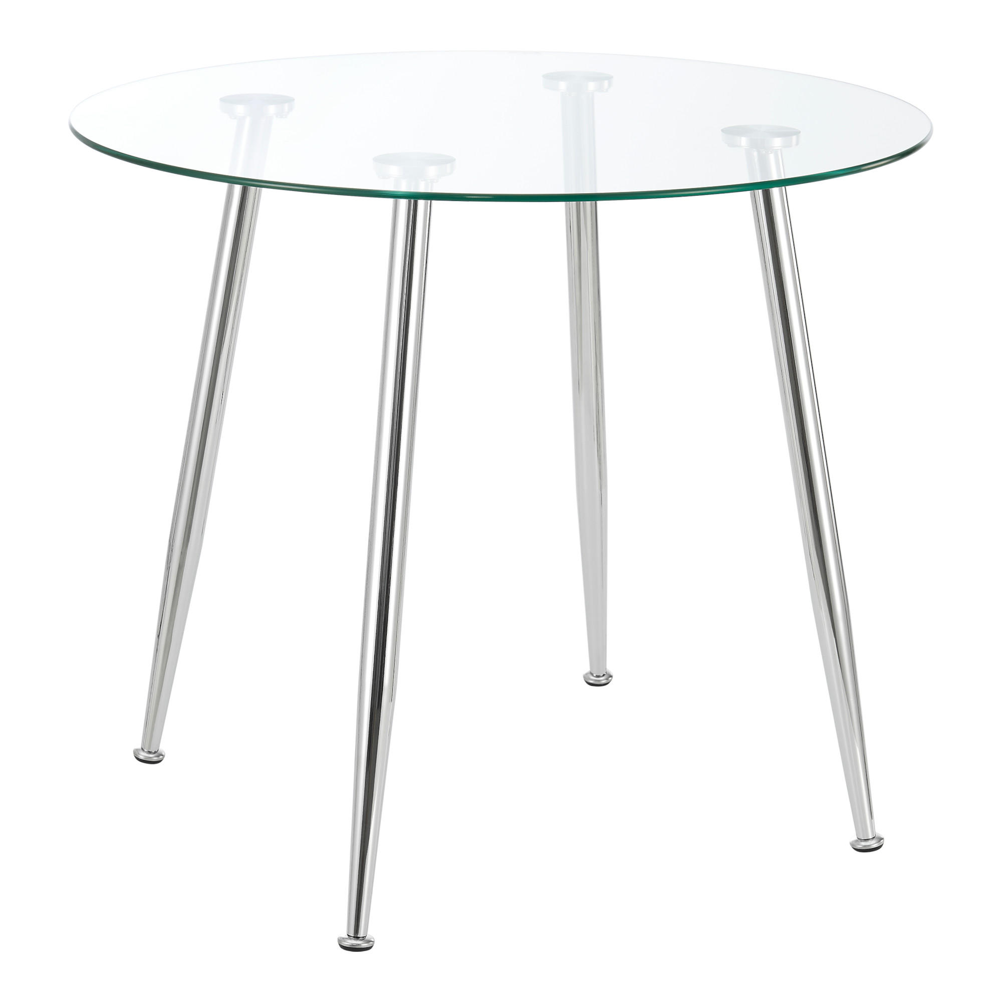 ESSTISCH Humppila - Chromfarben/Transparent, Glas/Metall (87/87/75cm) - [en.casa]