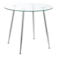 ESSTISCH Humppila - Chromfarben/Transparent, Glas/Metall (87/87/75cm) - [en.casa]