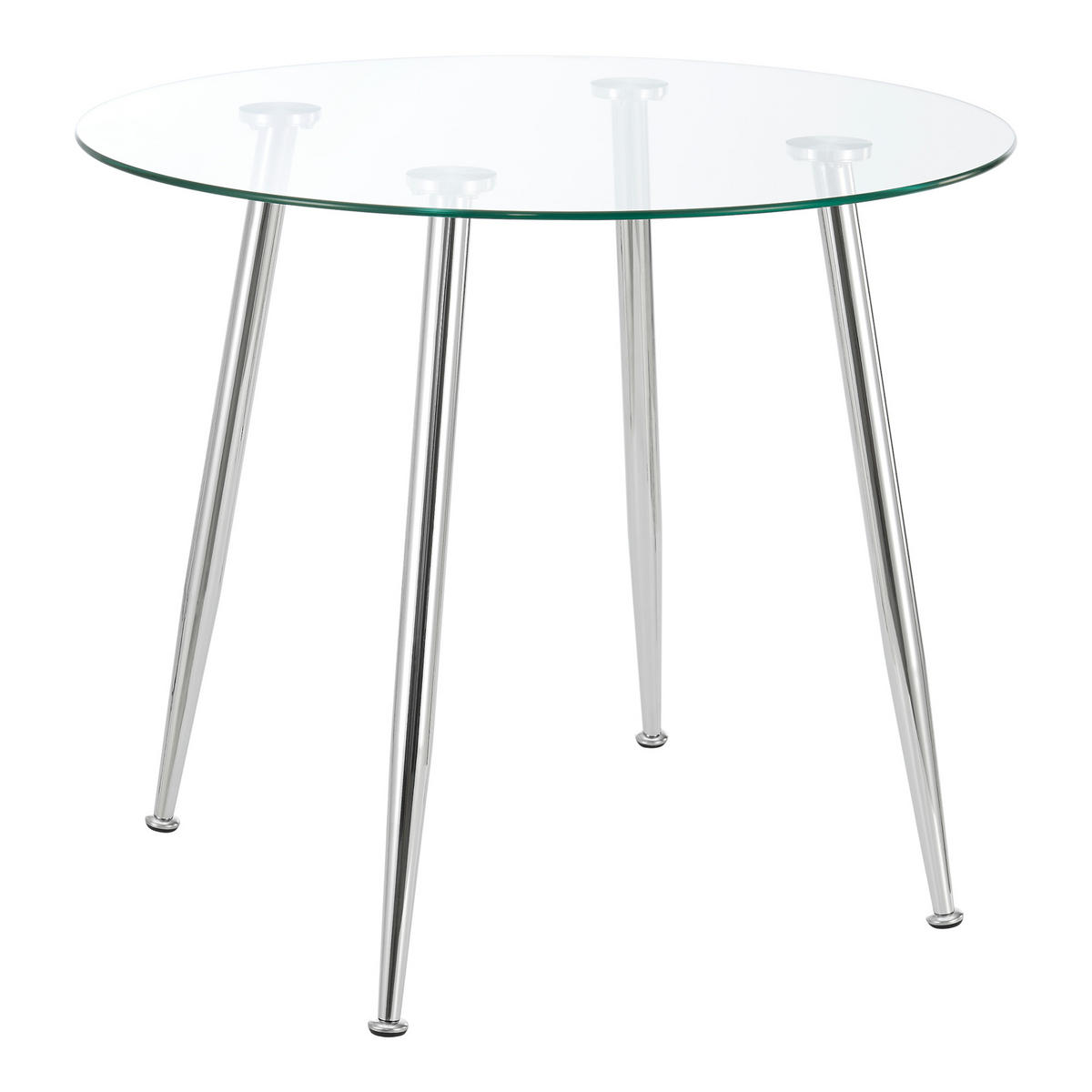 ESSTISCH Humppila - Chromfarben/Transparent, Glas/Metall (87/87/75cm) - [en.casa]