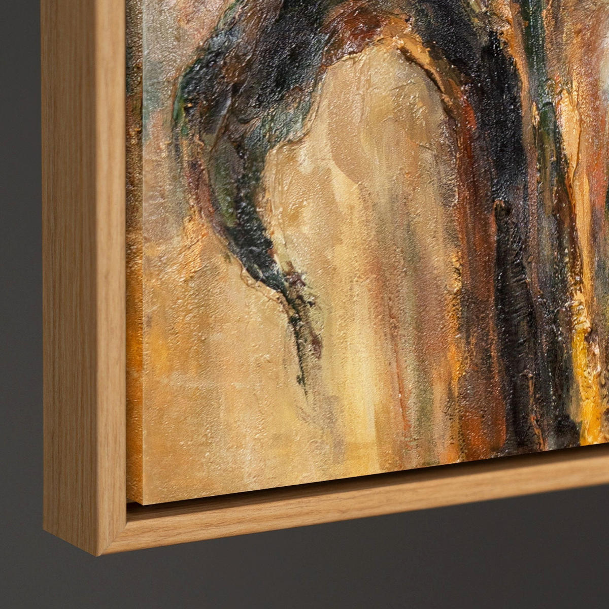 GEMÄLDE Warme Farben Schattenfugenrahmen Eichefarben 120x80 cm - Eichefarben, Holz (120/80cm) - YS-art gallery