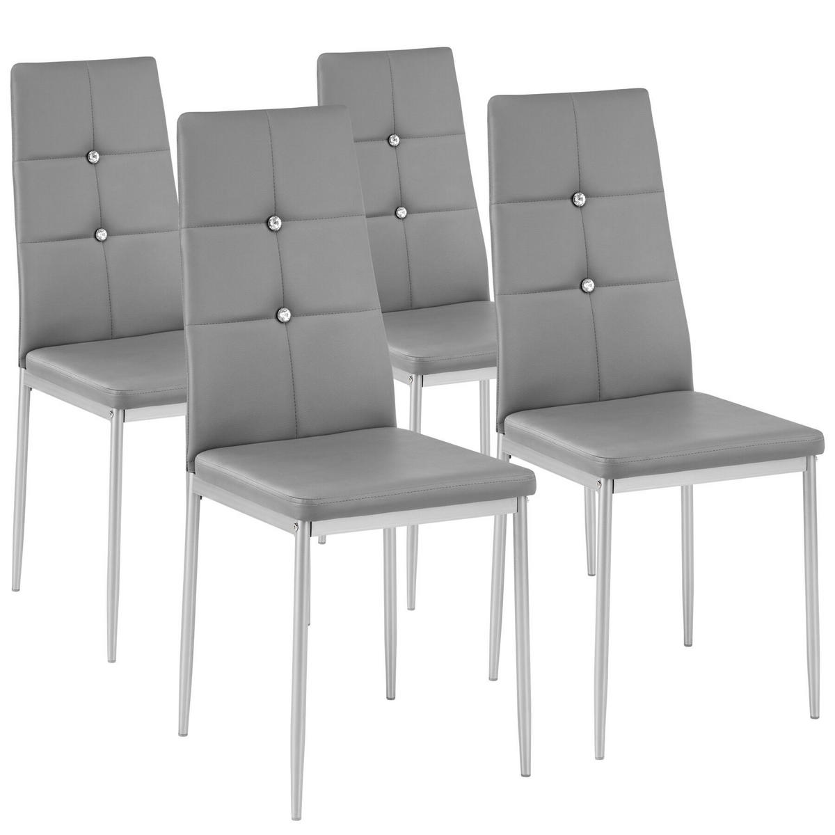 ESSZIMMERSTUHL 4er Set Julien 40 x 42 x 97 cm grau - Grau, Textil (42/97/40cm) - tectake