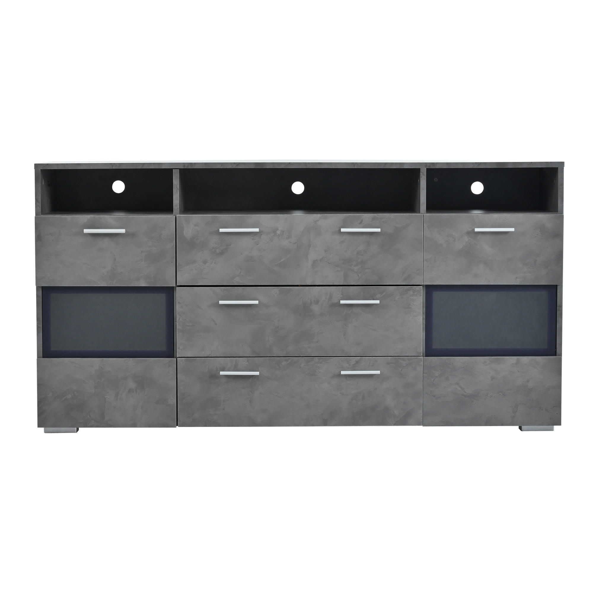 SIDEBOARD Grau 140/33,5/72,5 cm - Grau, Holzwerkstoff (140/72.5/33.5cm) - PANGIVO