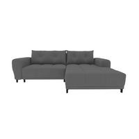 ECKSOFA Massimo Strukturstoff Anthrazit inkl. Schlaffunktion Rechts - Anthrazit/Schwarz, Textil/Metall (246/177cm) - 99rooms