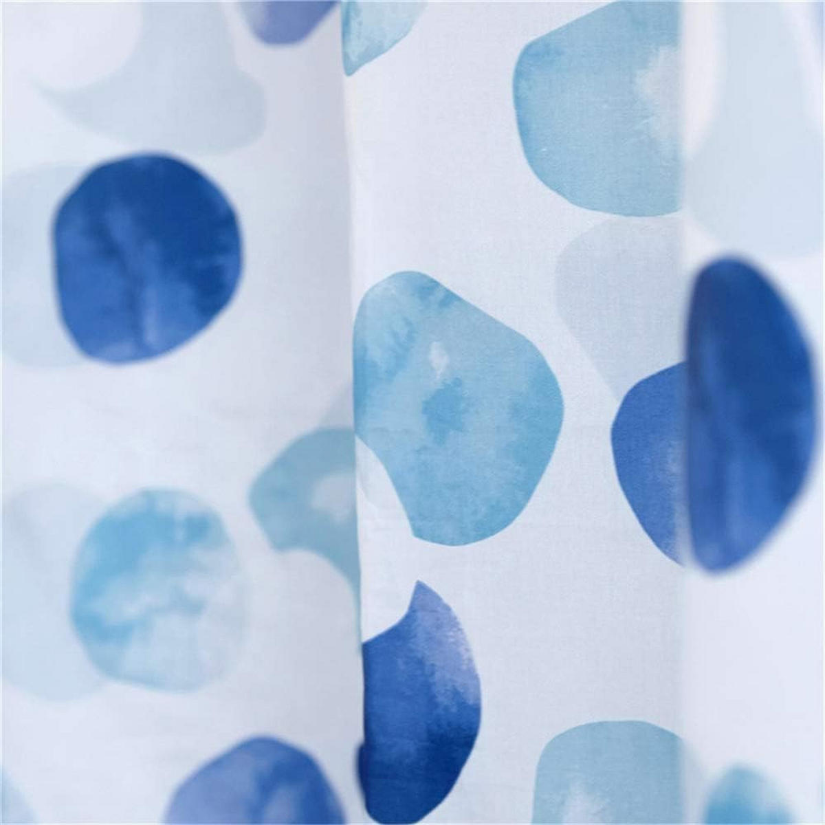 DUSCHVORHANG Blau floral Blütenblätter 300 x 200 cm Polyester wasserdicht schimmelresistent mit Ringen Haken - Blau, Textil (300/200cm) - MCBOSON