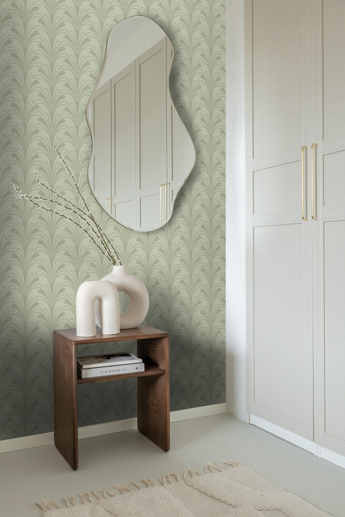 TAPETE Art Decó Muster 50 x 900 cm - Grün, Papier (50/900cm) - Origin Wallcoverings