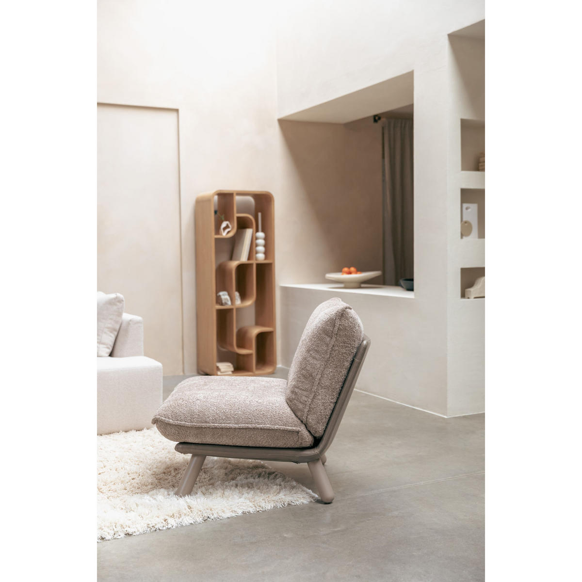 SESSEL Lazy Sack Beige - Beige/Grau, Holz (75/81/94cm) - Zuiver