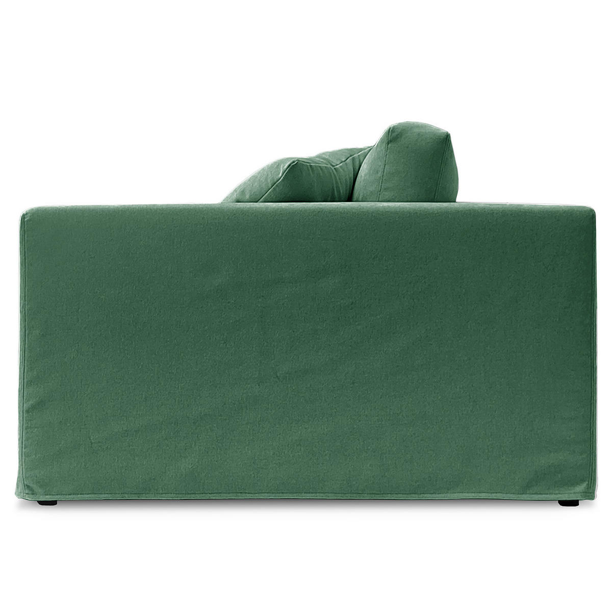 BIGSOFA mit Wechselbezug - Webstoff - Schwarz/Grün, Kunststoff/Textil (265/63/122cm) - home24